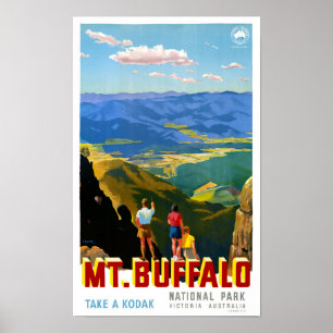 Australia Mt. Buffalo Vintage Travel Poster