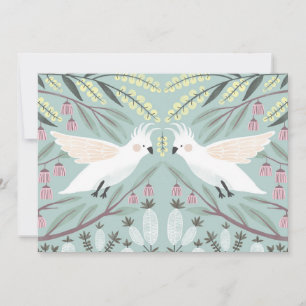 Australia native floral and cockatoo greeting card