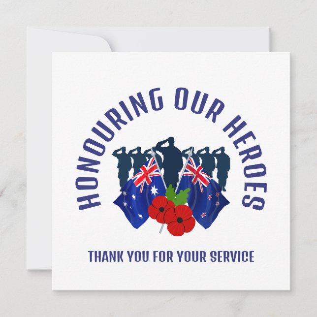 Australia New Zealand AC REMEMBRANCE Holiday Card (Front)