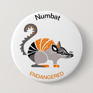 Australia - NUMBAT - Endangered animal graphic 7.5 Cm Round Badge