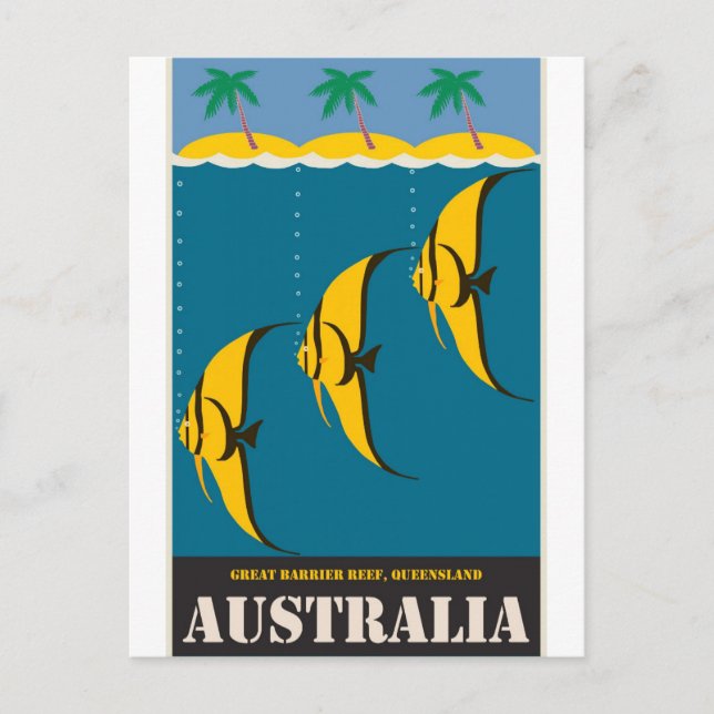 Australia Ocean Sea Fish Vintage Travel Postcard (Front)