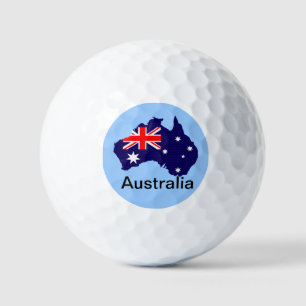 Australia outline and flag golf balls
