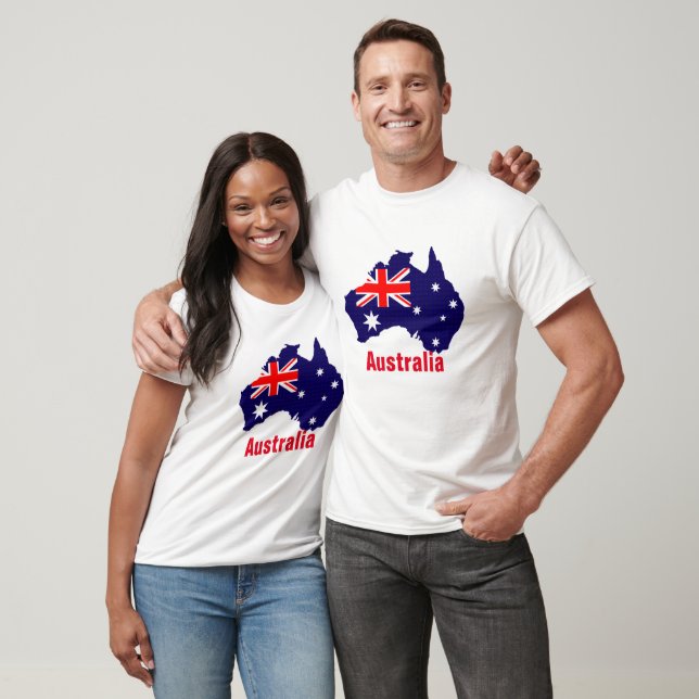 Australia outline and flag T-Shirt (Unisex)
