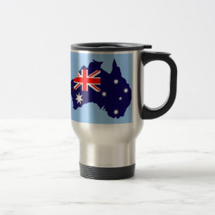 Australia outline and flag travel mug
