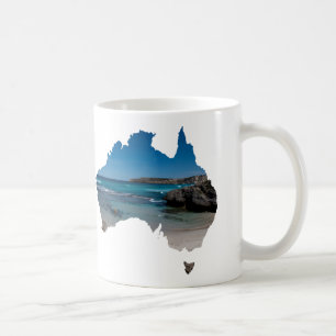 Australia Outline Kangaroo Island Bay Paradise Coffee Mug