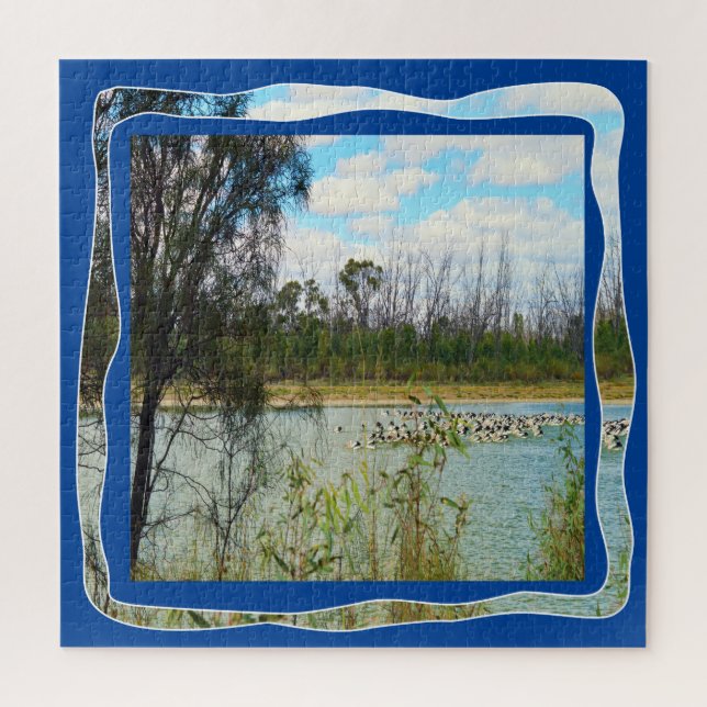 Australia Pelican Flock River Murray, Jigsaw Puzzle (Vertical)