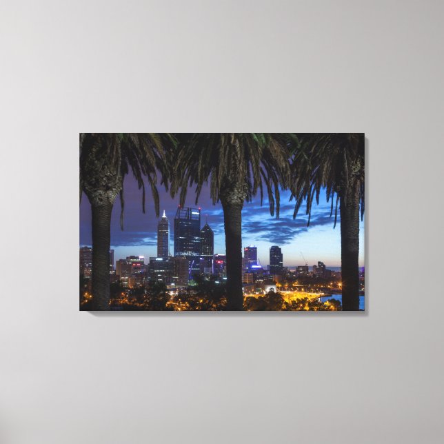 Australia, Perth, city skyline from Kings Park 2 Canvas Print (Front)