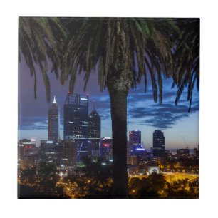 Australia, Perth, city skyline from Kings Park 2 Tile