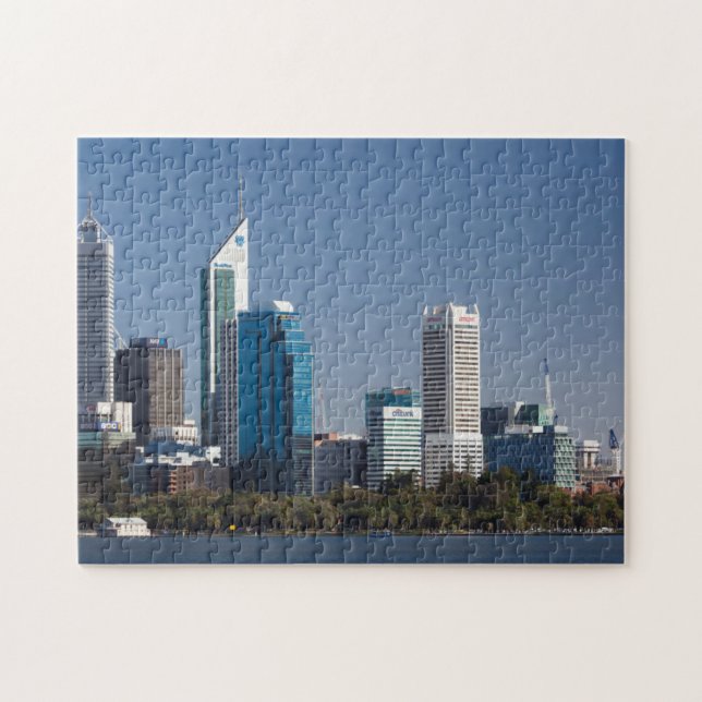 Australia, Perth, city skyline from Swan River Jigsaw Puzzle (Horizontal)
