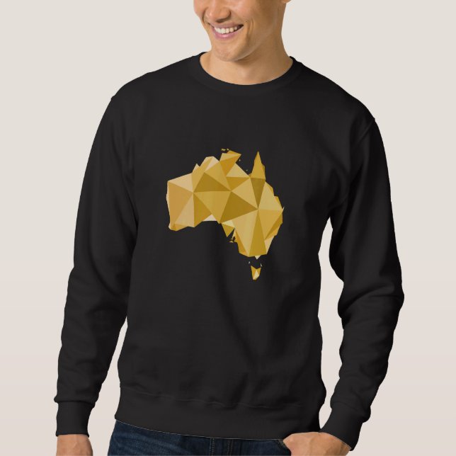 Australia Polygon Style Map  Geometric  Australia Sweatshirt (Front)