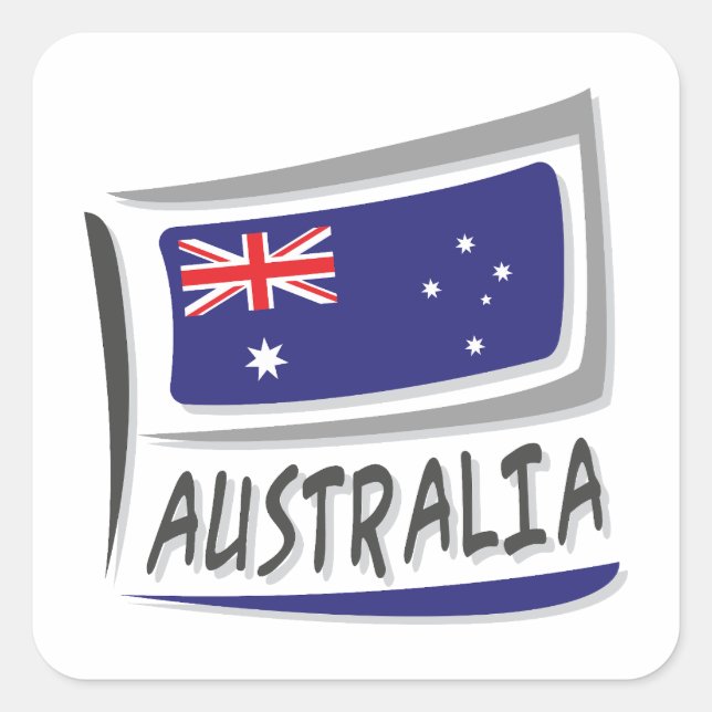 Australia  Pride X Flag Square Sticker (Front)