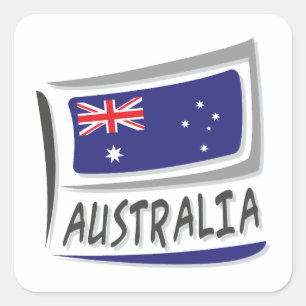 Australia Pride X Flag Square Sticker