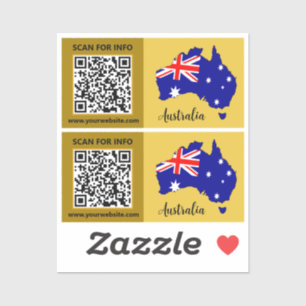 Australia QR Code Stickers, Modern Australian Flag