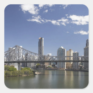 Australia, Queensland, Brisbane, Story Bridge, Square Sticker
