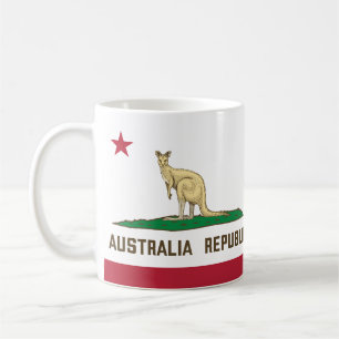 Australia Republic California Flag Kangaroo Coffee Mug