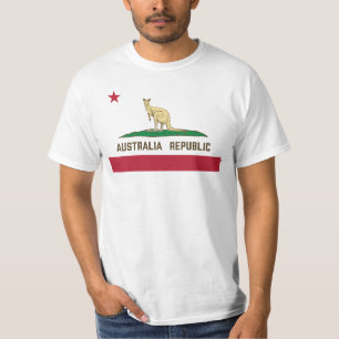 Australia Republic California Flag Kangaroo T-Shirt