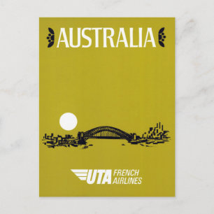 Australia Restored Vintage Travel Poster Postcard