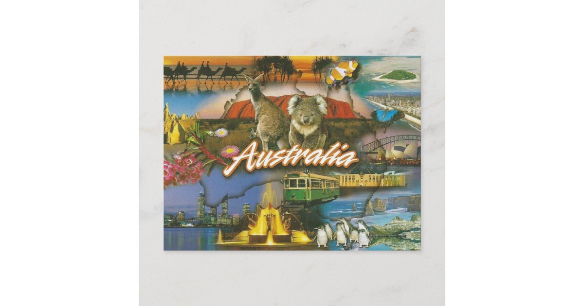 Australia Retro Tourist Postcard Vintage Travel Zazzle