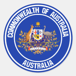 Australia Round Emblem Classic Round Sticker