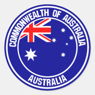 Australia Round Emblem Classic Round Sticker