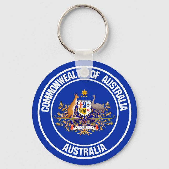 Australia Round Emblem Key Ring (Front)