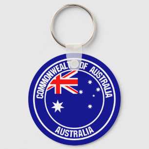 Australia Round Emblem Key Ring