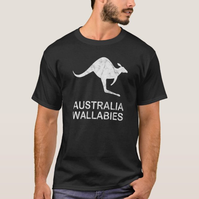 Australia Rugby Kangaroo Pride Distressed T-Shirt (Front)