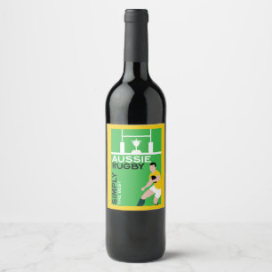 Australia Rugby Player Wine Label