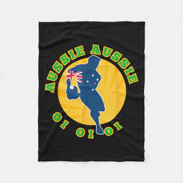 Australia Rugby, Wallabies Aussie Aussie Aussie Oi Fleece Blanket (Front)