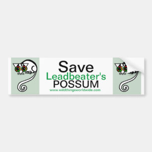 Australia - Save Leadbeater's POSSUM - Endangered  Bumper Sticker