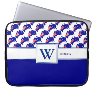 AUSTRALIA Scripture Christian Monogram Laptop Laptop Sleeve