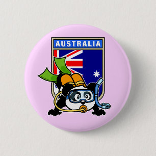 Australia Scuba Diving Panda 6 Cm Round Badge