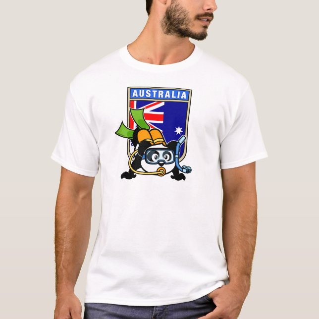 Australia Scuba Diving Panda T-Shirt (Front)