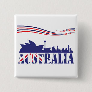 Australia Skyscaape  15 Cm Square Badge