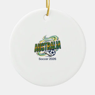 Australia Soccer 2026 Soccer Bold Country Typograp Ceramic Tree Decoration