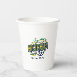 Australia Soccer 2026 Soccer Bold Country Typograp Paper Cups