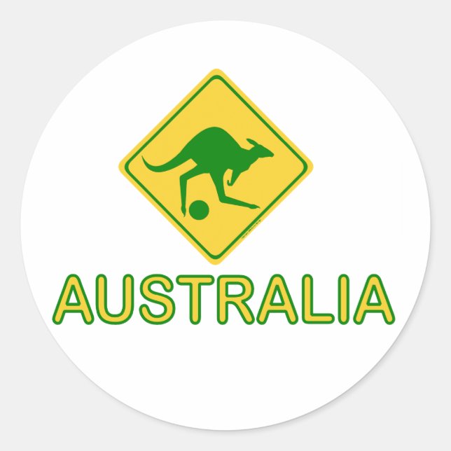 Australia Soccer Kangaroo Classic Round Sticker (Front)