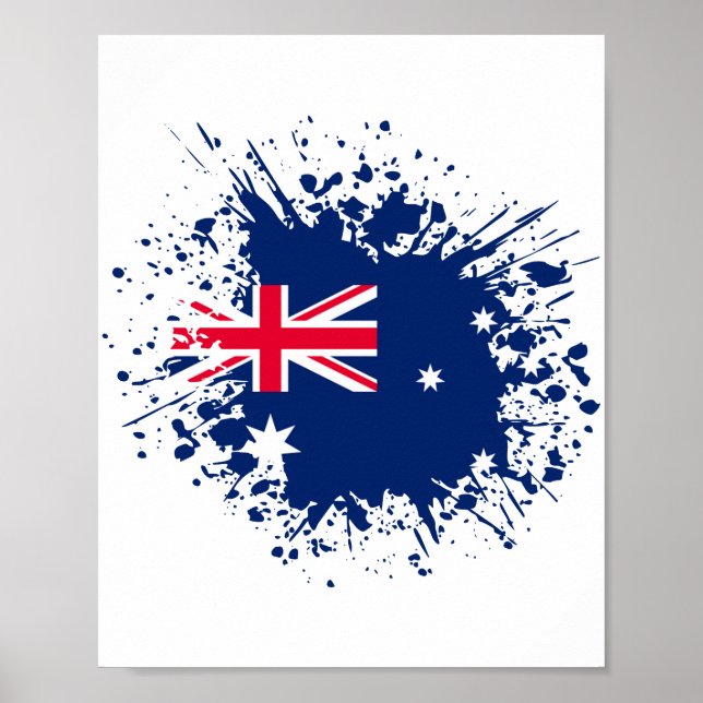 Australia Souvenir Landmark, Australia Flag Travel Poster (Front)