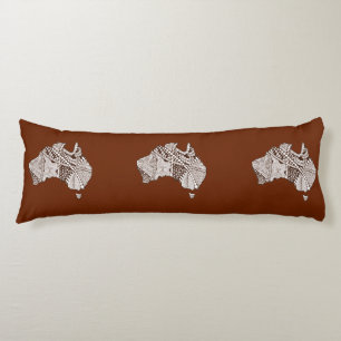 Australia Souvenir Map Art Body Cushion