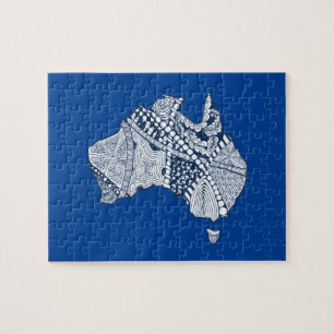 Australia Souvenir Map Art Jigsaw Puzzle