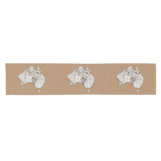 Australia Souvenir Map Art Short Table Runner (Horizontal)