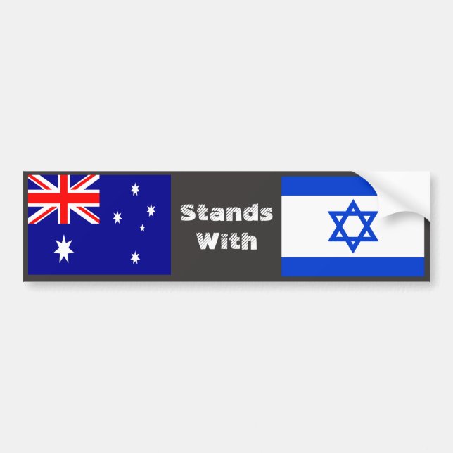 Australia Stands With Israel Bumper Sticker (Front)