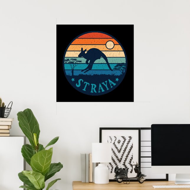 Australia Straya Retro Vintage Kangaroo Aussie  Poster (Home Office)