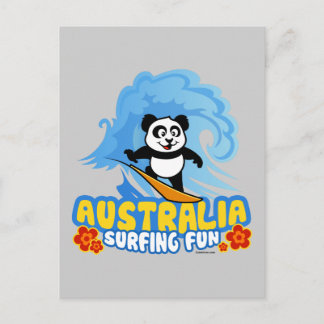 Australia Surfing Panda Postcard