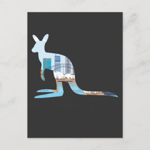 Australia Sydney Skyline Adventure kangaroo Travel Postcard