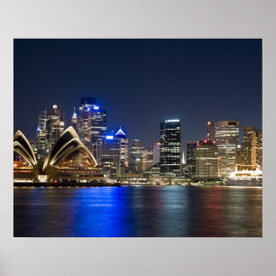 Australia, Sydney. Skyline with Opera House seen Poster