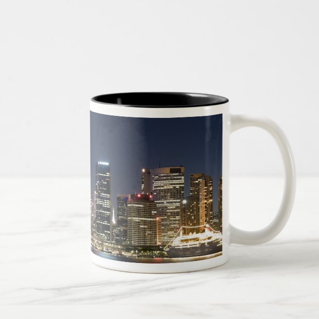 Australia, Sydney. Skyline with Opera House seen Two-Tone Coffee Mug (Right)