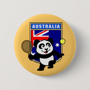 Australia Tennis Panda 6 Cm Round Badge