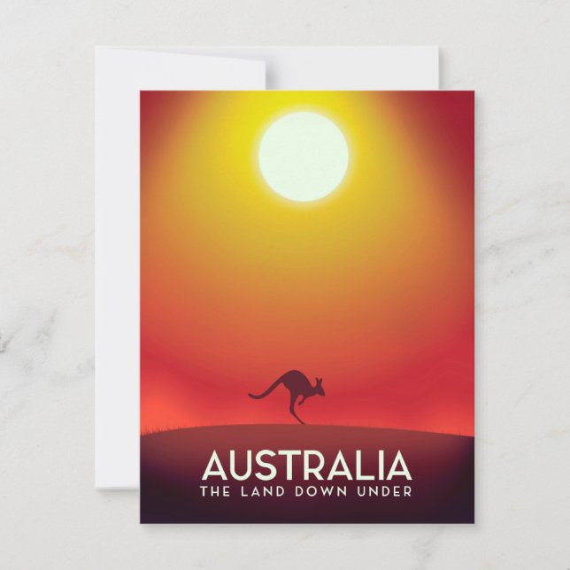 Australia " The land down under" vacation print. (Front)