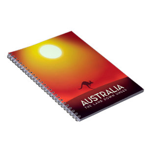 Australia " The land down under" vacation print. Notebook